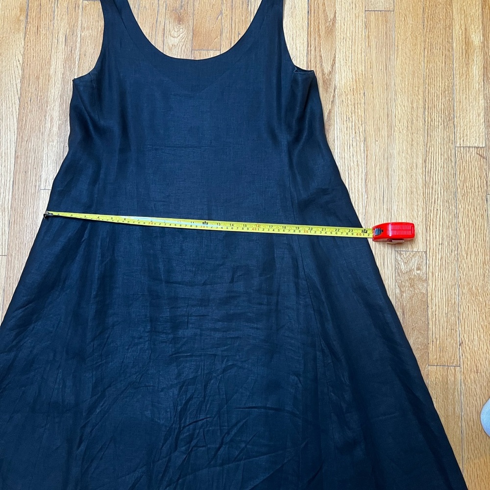 EILEEN FISHER 100% IRISH LINEN Double Layer Lagenlook Dress XL sleeveless, Black - Picture 6 of 9